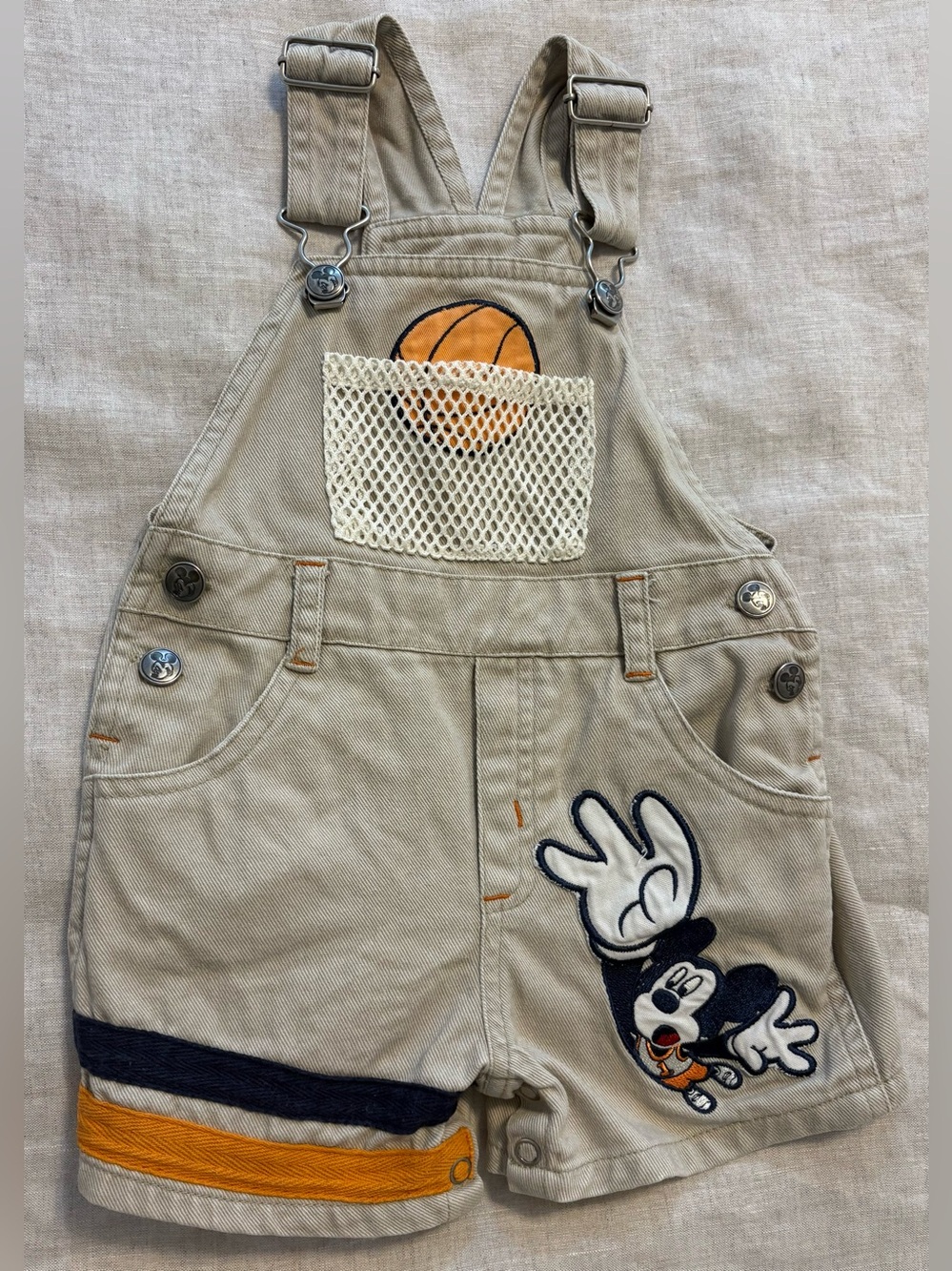 Vintage Disney Mickey Mouse Basketball Shortalls 12M